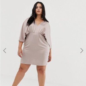 ASOS DESIGN Curve Kimono Plunge Mini Dress